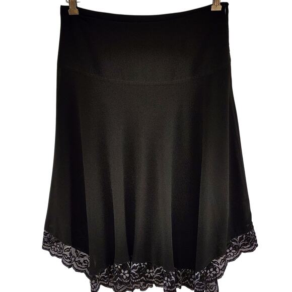Black Lace Trim Sheer Skirt | Dark Romantic Witchy Goth Fairy Whimsy - Picture 9 of 11